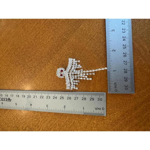 Vintage Rhinestone Ghost Brooch with Red Eyes - Picture 5 of 5